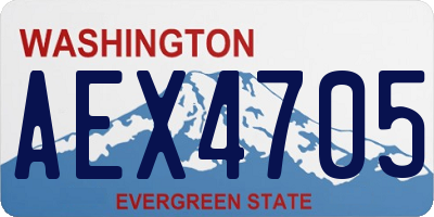 WA license plate AEX4705