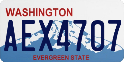 WA license plate AEX4707