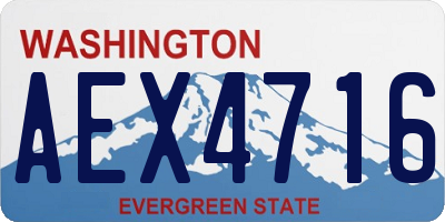 WA license plate AEX4716