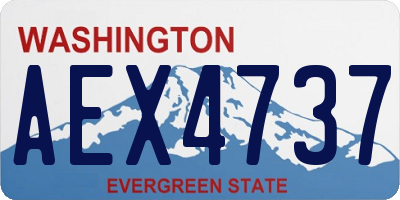 WA license plate AEX4737