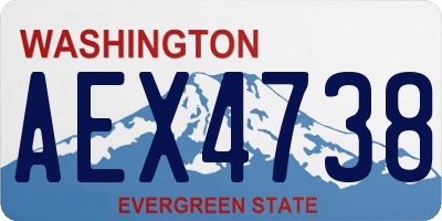 WA license plate AEX4738