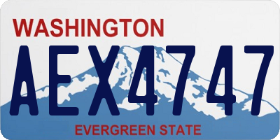 WA license plate AEX4747
