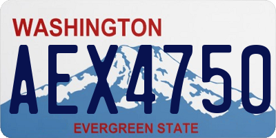 WA license plate AEX4750