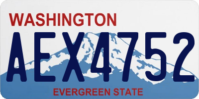 WA license plate AEX4752