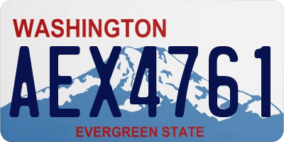 WA license plate AEX4761