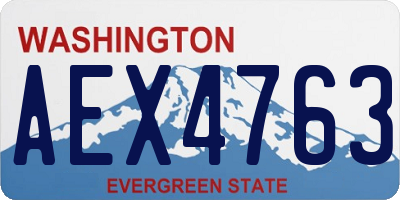 WA license plate AEX4763