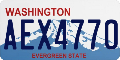 WA license plate AEX4770