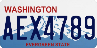WA license plate AEX4789