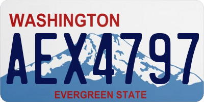 WA license plate AEX4797