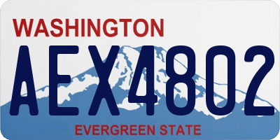 WA license plate AEX4802