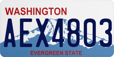 WA license plate AEX4803