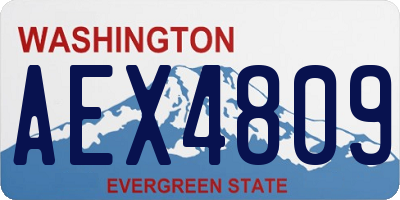 WA license plate AEX4809