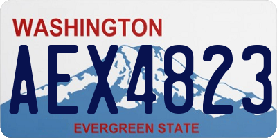 WA license plate AEX4823