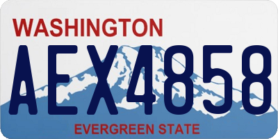 WA license plate AEX4858
