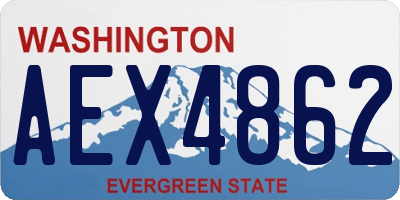 WA license plate AEX4862