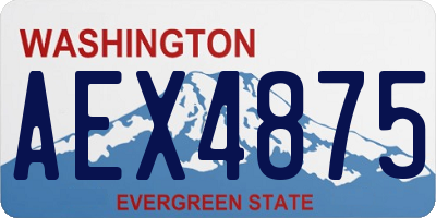 WA license plate AEX4875