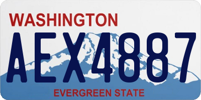 WA license plate AEX4887