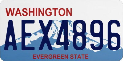 WA license plate AEX4896