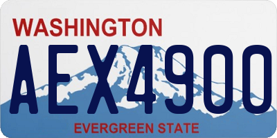 WA license plate AEX4900