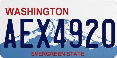 WA license plate AEX4920