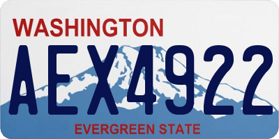 WA license plate AEX4922
