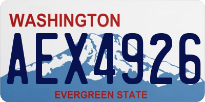 WA license plate AEX4926