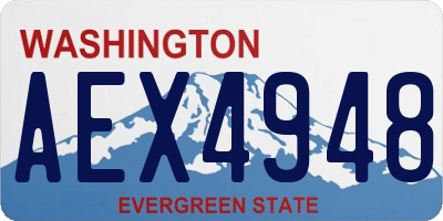 WA license plate AEX4948