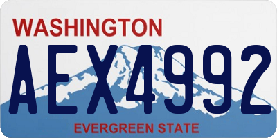 WA license plate AEX4992