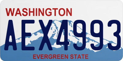 WA license plate AEX4993