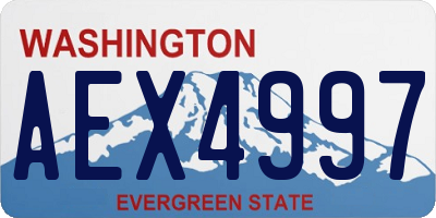 WA license plate AEX4997