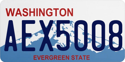 WA license plate AEX5008