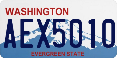 WA license plate AEX5010