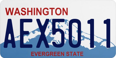 WA license plate AEX5011