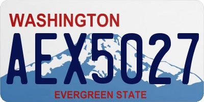 WA license plate AEX5027
