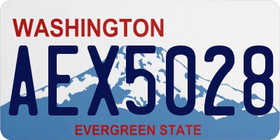 WA license plate AEX5028