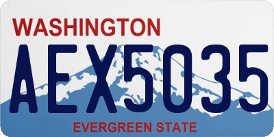 WA license plate AEX5035
