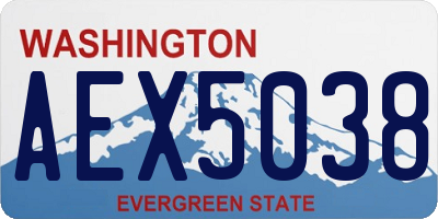 WA license plate AEX5038