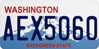 WA license plate AEX5060