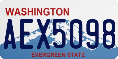 WA license plate AEX5098
