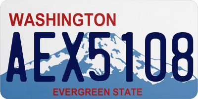 WA license plate AEX5108