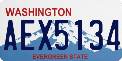 WA license plate AEX5134