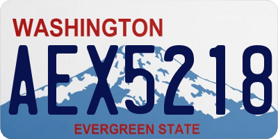 WA license plate AEX5218