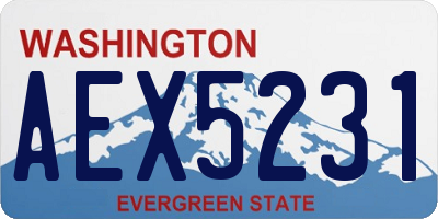 WA license plate AEX5231