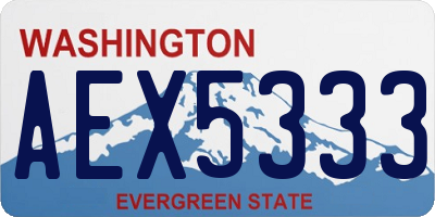 WA license plate AEX5333