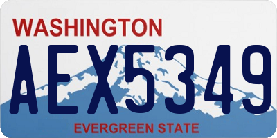 WA license plate AEX5349