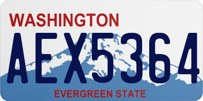 WA license plate AEX5364