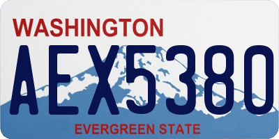 WA license plate AEX5380