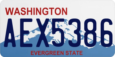 WA license plate AEX5386