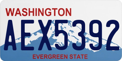 WA license plate AEX5392
