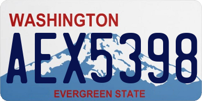 WA license plate AEX5398